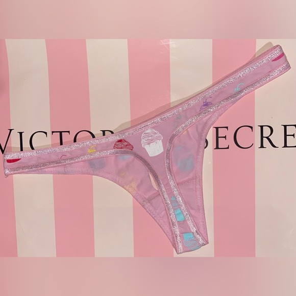 New Vintage Victoria’s Secret PINK Cotton Thong Panties Rare Vintage PINK Y2K - Picture 2 of 4